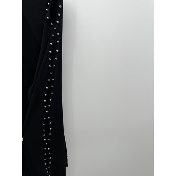 Joseph Ribkoff Top Women 8 Black Open Sleeve Studded Wrinkle Free Blouse - Picture 6 of 8